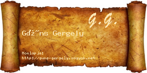 Güns Gergely névjegykártya
